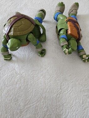 TMNT Half-Shell Heroes 11" Large Transforming Leonardo Figure Lot of 2